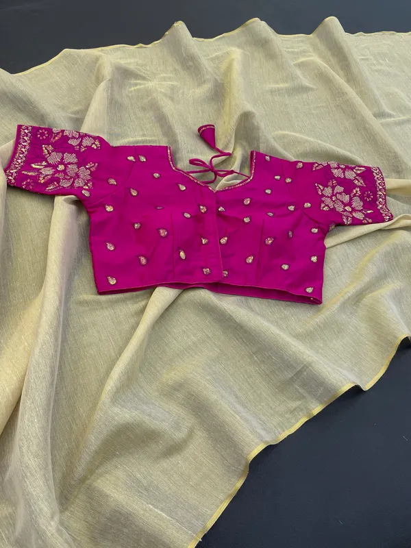 Cream_Premium_Art_Silk_Saree_For_Women