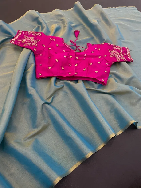 Aqua_Blue_Premium_Art_Silk_Saree_For_Women