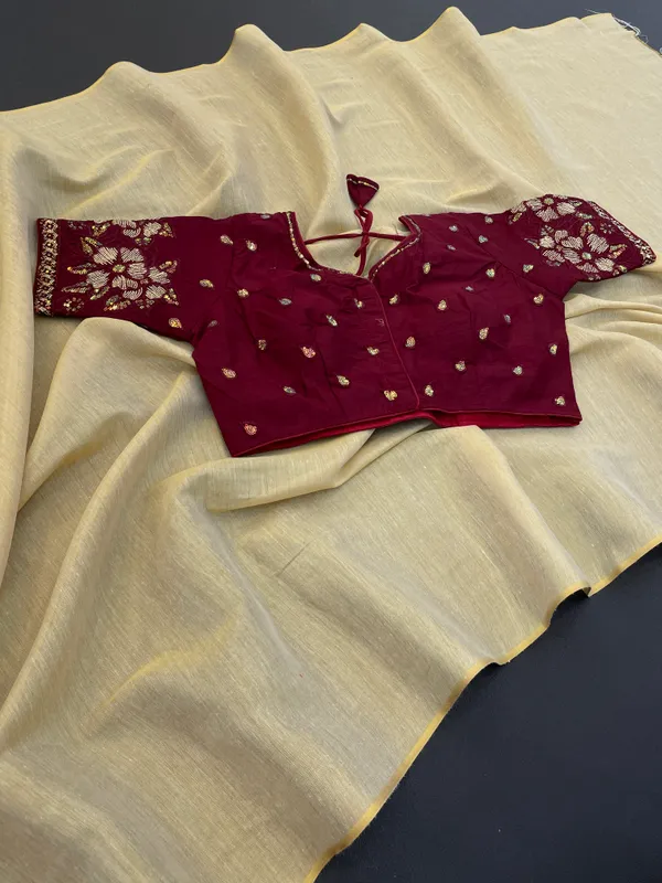 Beige_Premium_Art_Silk_Saree_For_Women