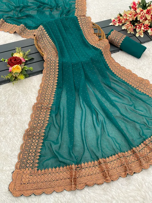 Green_Georgette_Traditional_Saree_For_Women
