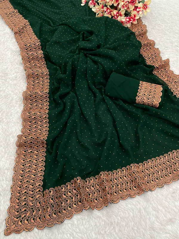 Green_Georgette_Traditional_Saree_For_Women
