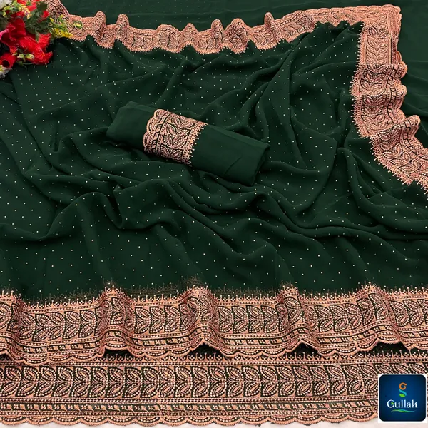 Green_Georgette_Traditional_Saree_For_Women