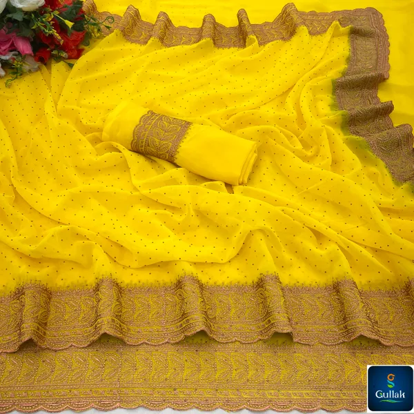 Yellow_Georgette_Traditional_Saree_For_Women