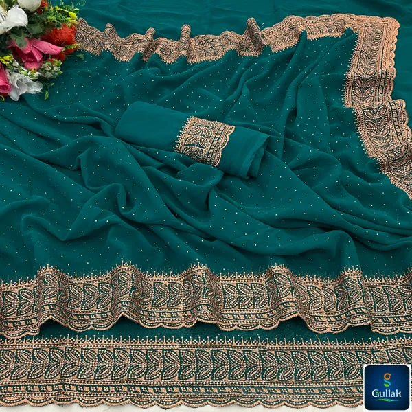Green_Georgette_Traditional_Saree_For_Women
