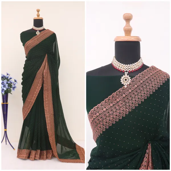 Green_Georgette_Traditional_Saree_For_Women