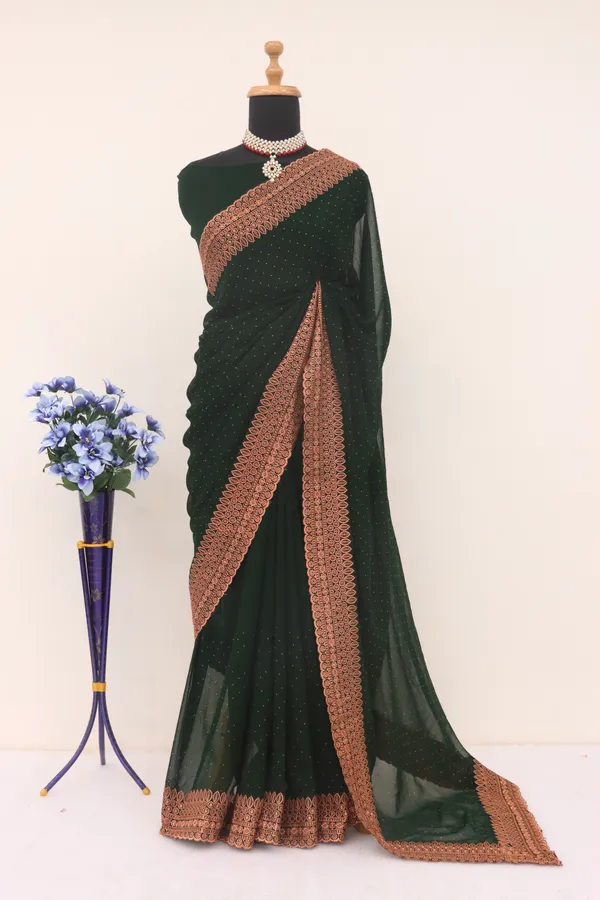 Green_Georgette_Traditional_Saree_For_Women