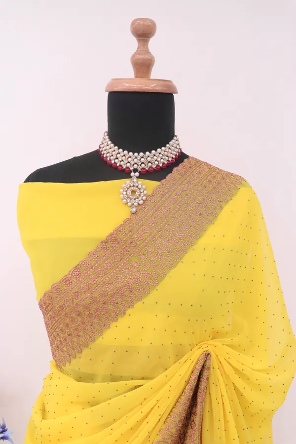 Yellow_Georgette_Traditional_Saree_For_Women
