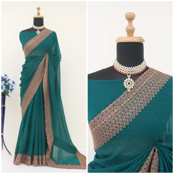 Green_Georgette_Traditional_Saree_For_Women