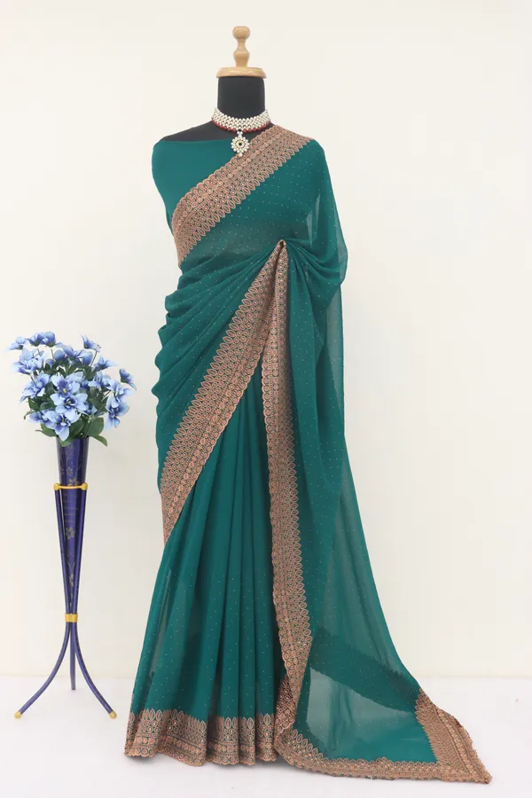 Green_Georgette_Traditional_Saree_For_Women