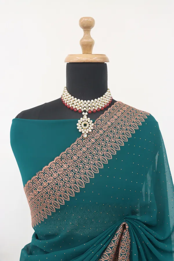 Green_Georgette_Traditional_Saree_For_Women