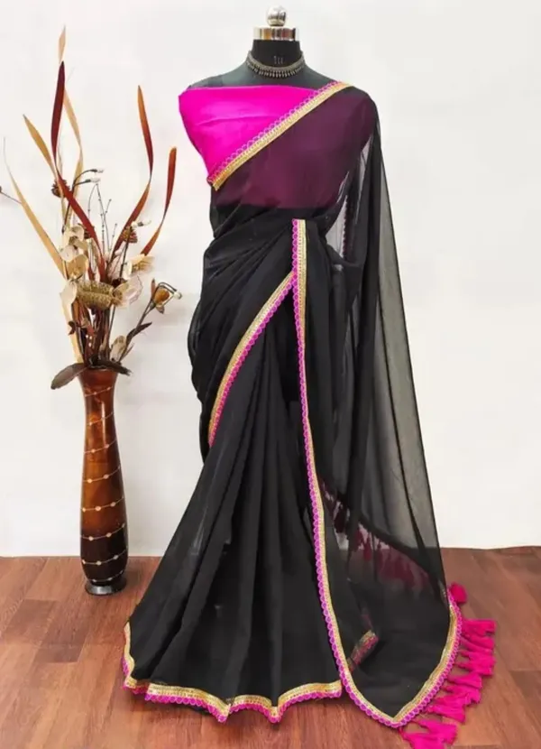 Black_Premium_Georgette_Saree_For_Women