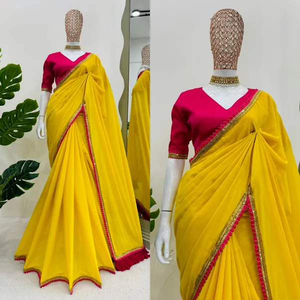 Gold_Premium_Georgette_Saree_For_Women