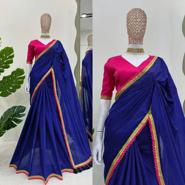 Navy_Blue_Premium_Georgette_Saree_For_Women
