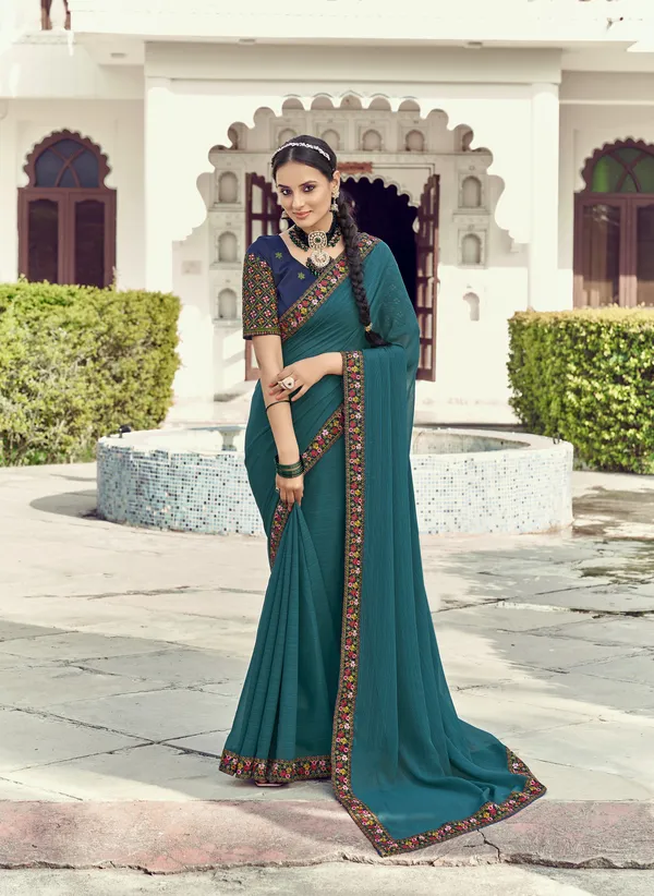 Teal_Art_Silk_Traditional_Saree_For_Women