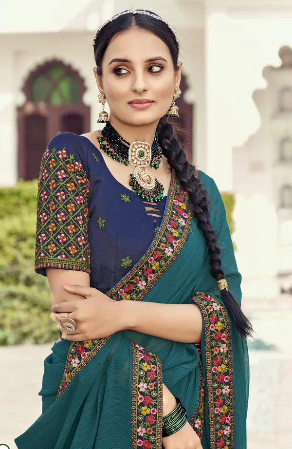 Teal_Art_Silk_Traditional_Saree_For_Women