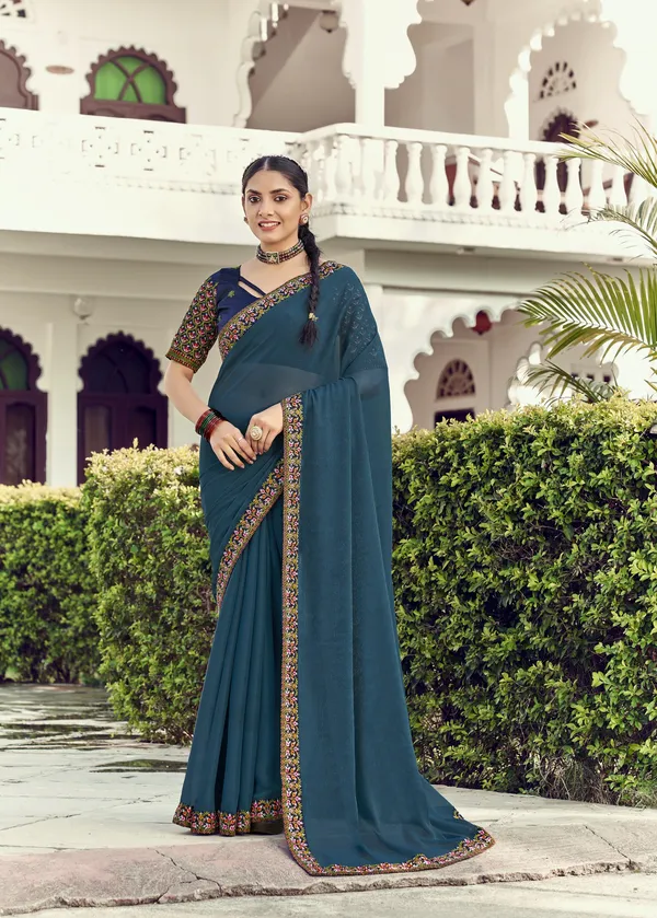 Teal_Simmer_Traditional_Saree_For_Women