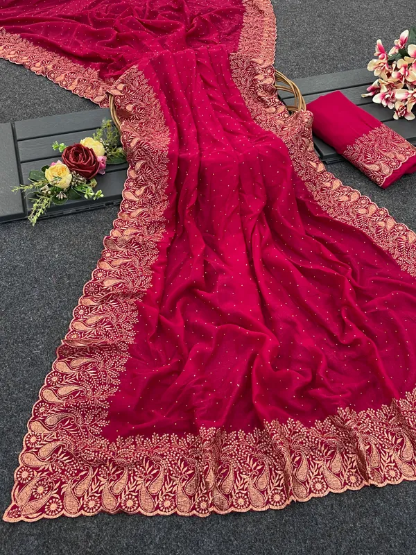 Maroon_Vichitra_Silk_Traditional_Saree_For_Women