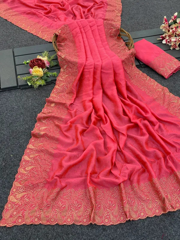 Pink_Vichitra_Silk_Traditional_Saree_For_Women