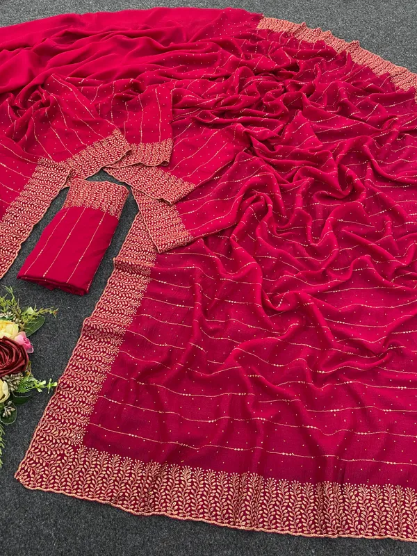 Maroon_Vichitra_Silk_Traditional_Saree_For_Women