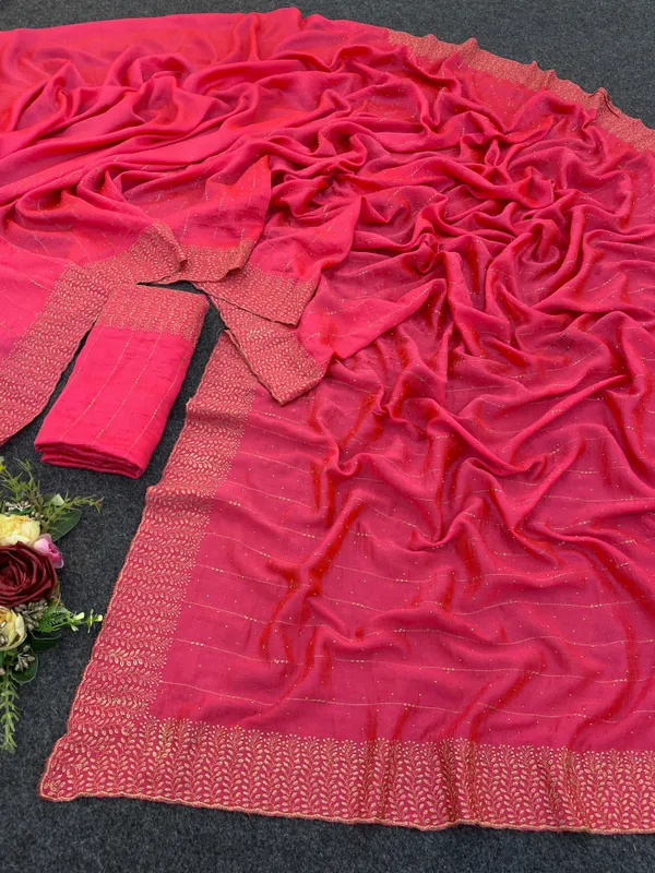 Pink_Vichitra_Silk_Traditional_Saree_For_Women