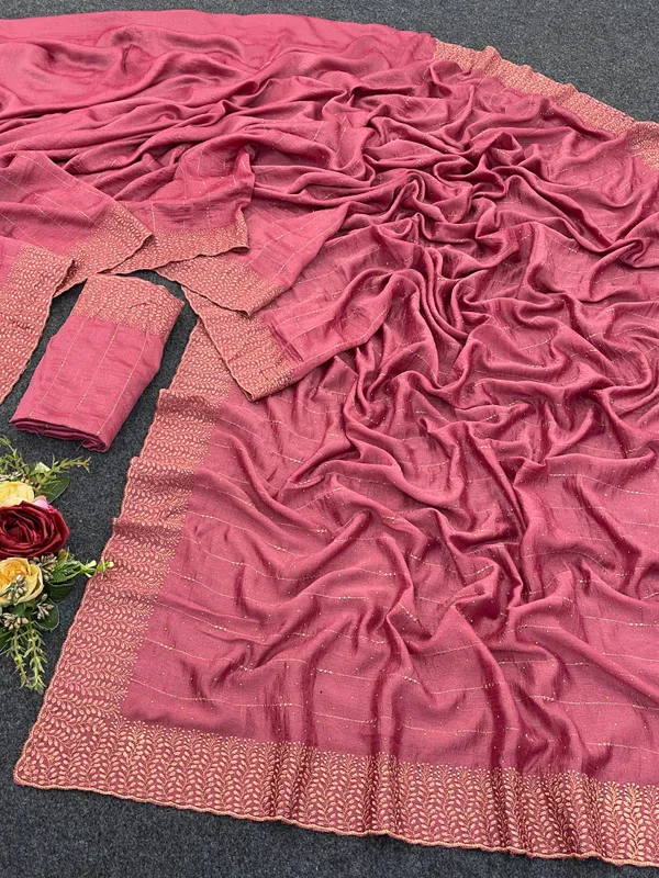 Pink_Vichitra_Silk_Traditional_Saree_For_Women