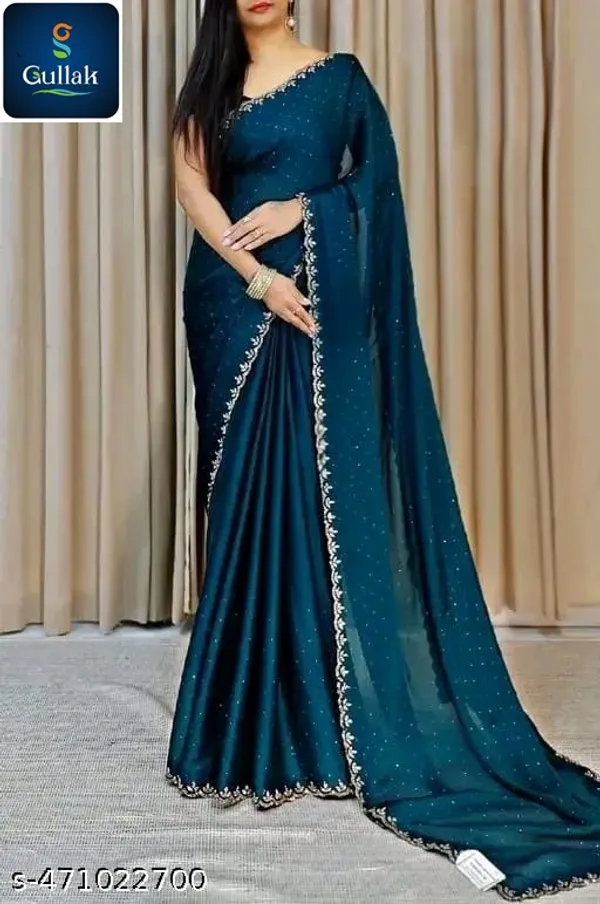 Teal_Premium_Georgette_Saree_For_Women