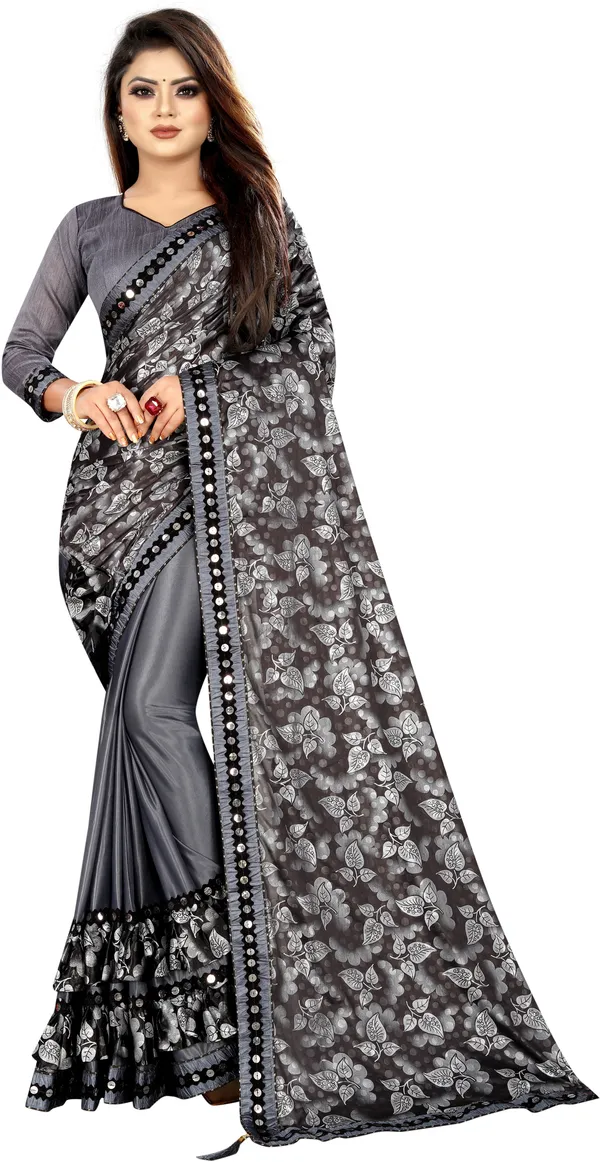 Grey_Lycra_Blend_Printed_Bollywood_Saree_For_Women