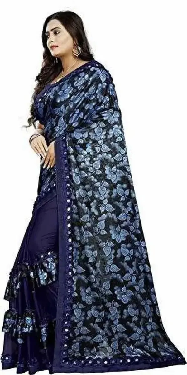 Dark_Blue_Lycra_Blend_Printed_Bollywood_Saree_For_Women