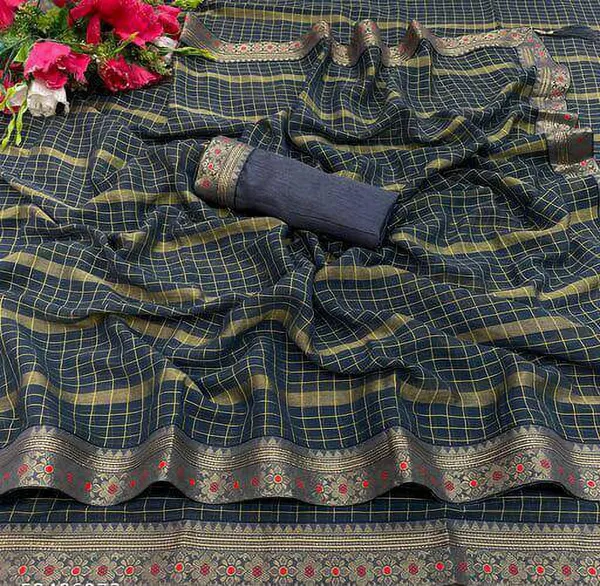 Multicolor_Viscose_Rayon_Self_Design_Chettinadu_Saree_For_Women