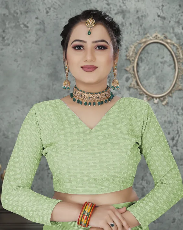 Green_Georgette_Self_Design_Bollywood_Saree_For_Women