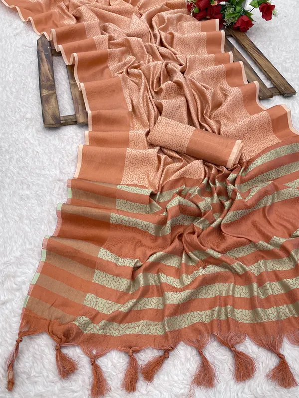 Cream_Jacquard_Self_Design_Banarasi_Saree_For_Women
