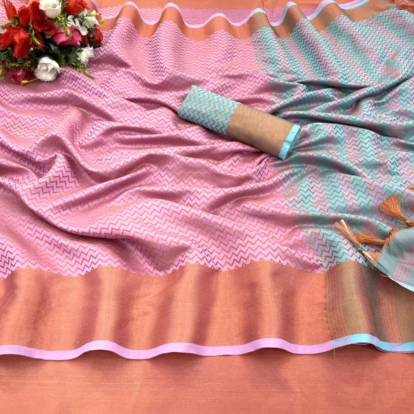 Pink_Art_Silk_Self_Design_Banarasi_Saree_For_Women