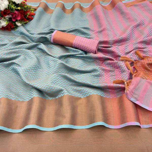 Light_Blue_Art_Silk_Self_Design_Banarasi_Saree_For_Women