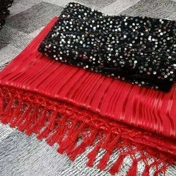 Red_Georgette_Self_Design_Handloom_Saree_For_Women