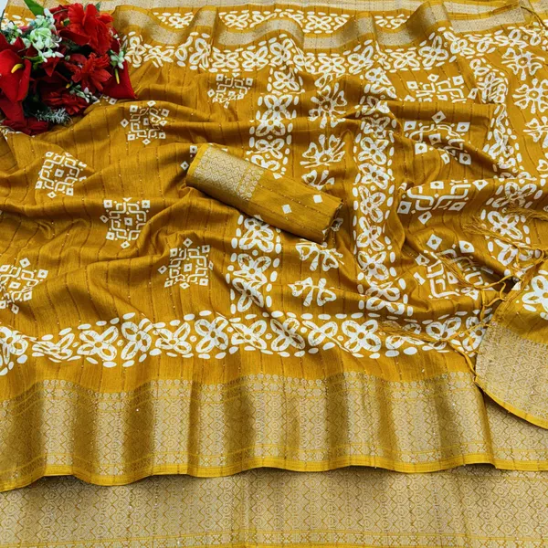 Mustard_Cotton_Blend_Woven_Daily_Wear_Saree_For_Women