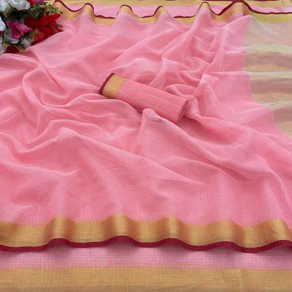 Pink_Cotton_Blend_Dyed_Daily_Wear_Saree_For_Women