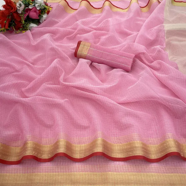Pink_Cotton_Blend_Dyed_Daily_Wear_Saree_For_Women