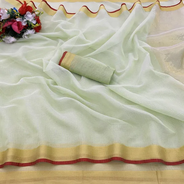 Light_Green_Cotton_Blend_Dyed_Daily_Wear_Saree_For_Women