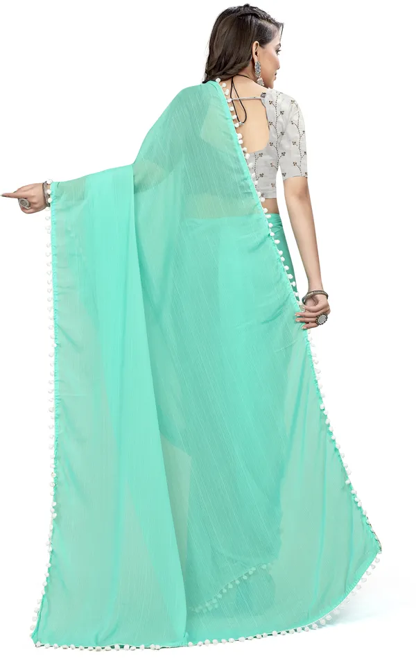 Light_Green_Georgette_Solid/Plain_Daily_Wear_Saree_For_Women