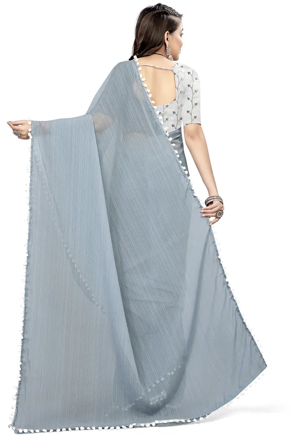 Grey_Georgette_Solid/Plain_Daily_Wear_Saree_For_Women