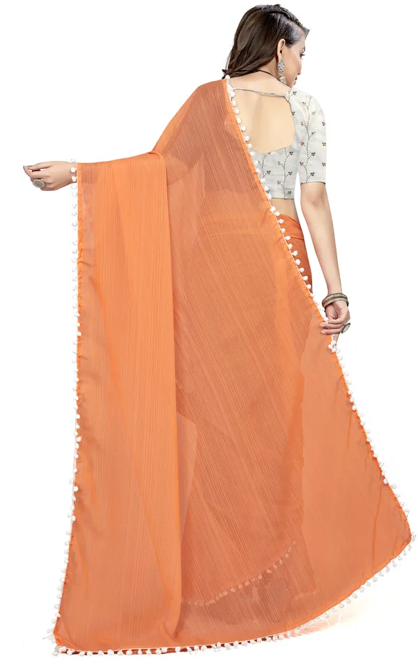 Pink_Georgette_Solid/Plain_Daily_Wear_Saree_For_Women