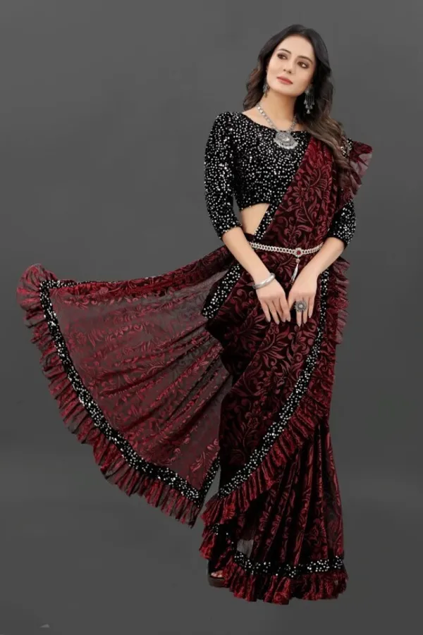 Red_Lycra_Blend_Self_Design_Bollywood_Saree_For_Women