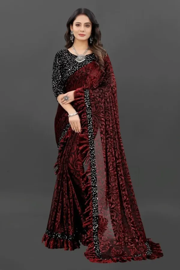 Red_Lycra_Blend_Self_Design_Bollywood_Saree_For_Women