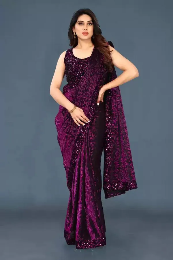 Purple_Georgette_Woven_Bollywood_Saree_For_Women