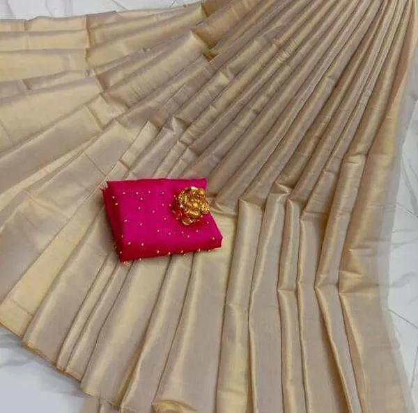 Pink_Polyester_Solid/Plain_Ikkat_Saree_For_Women