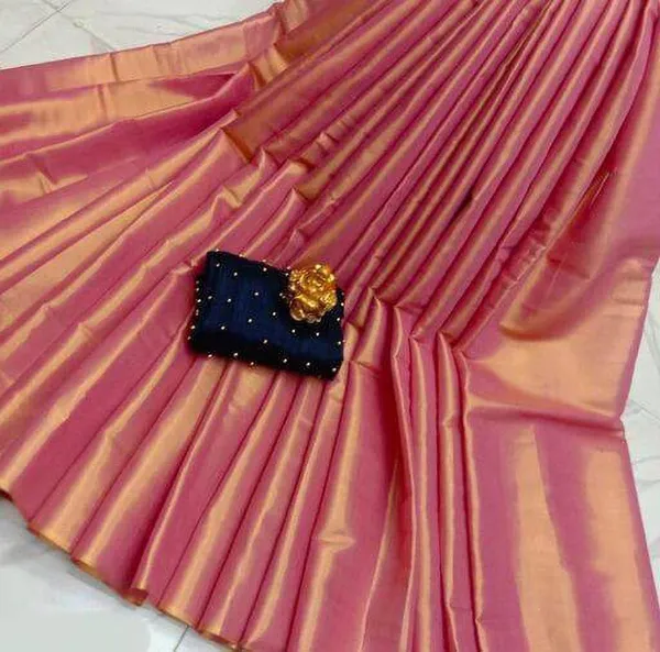 Pink_Polyester_Solid/Plain_Ikkat_Saree_For_Women