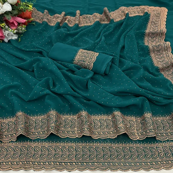 Blue_Georgette_Embroidered_Daily_Wear_Saree_For_Women