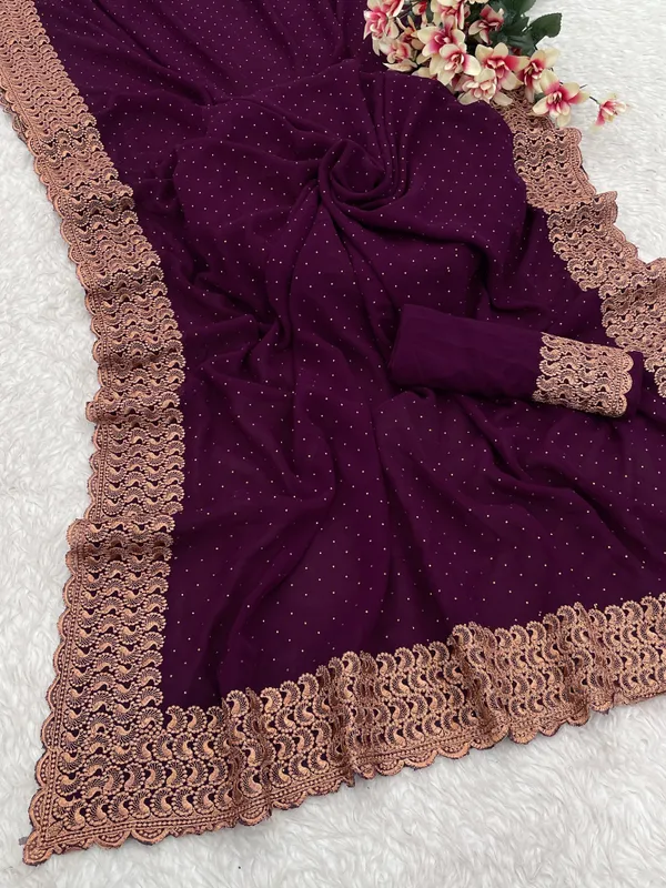 Purple_Georgette_Embroidered_Daily_Wear_Saree_For_Women