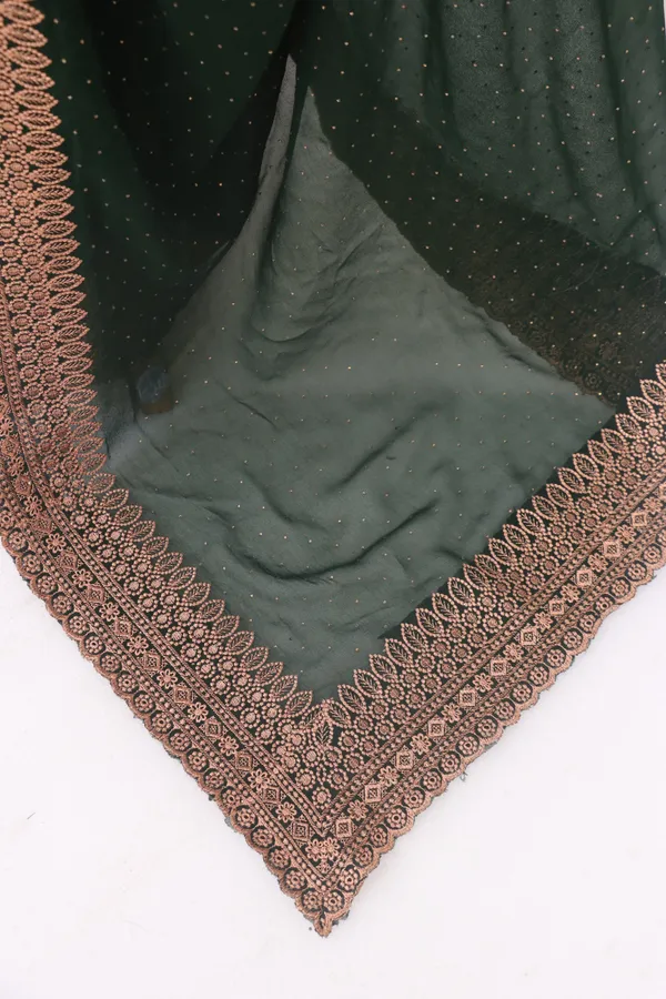 Dark_Green_Georgette_Embroidered_Daily_Wear_Saree_For_Women