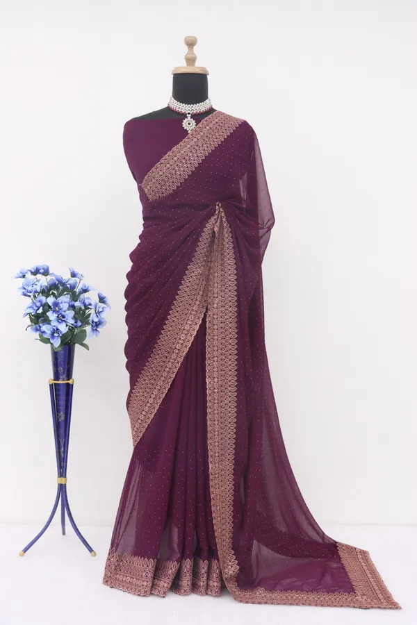 Purple_Georgette_Embroidered_Daily_Wear_Saree_For_Women